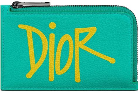 Card Holder Green Grained Calfskin with DIOR AND SHAWN 